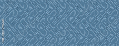 Blue background with swirling wave patterns. The background is blue with a smooth texture, creating a calming blue aesthetic. Vector. Art deco pattern background. Blue background vector.