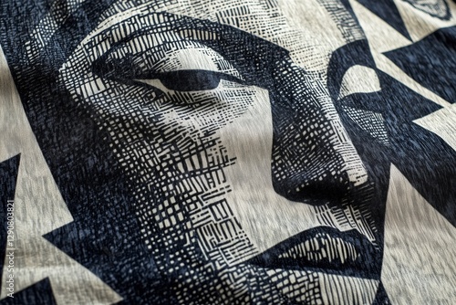 Artwork Features Intricate Black and White Design Inspired by Cultural Themes...