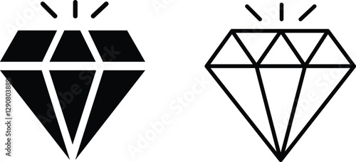 Diamond Icon Luxury and Wealth Symbol Vector