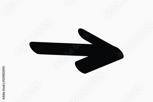Bold black right arrow illustration vector