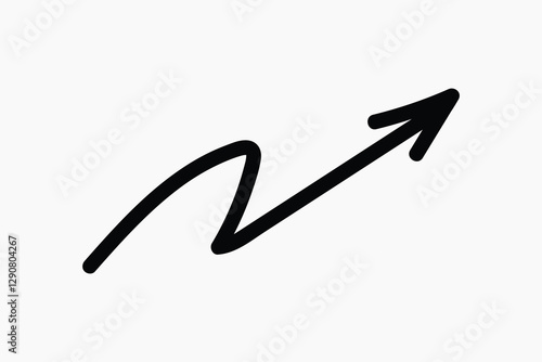 Zigzag arrow line illustration vector