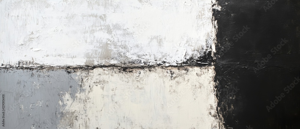 Obraz premium Abstract wall texture in black, white, and gray with a shiny finish, perfect for backgrounds, modern decor, and artistic designs. High-quality surface.