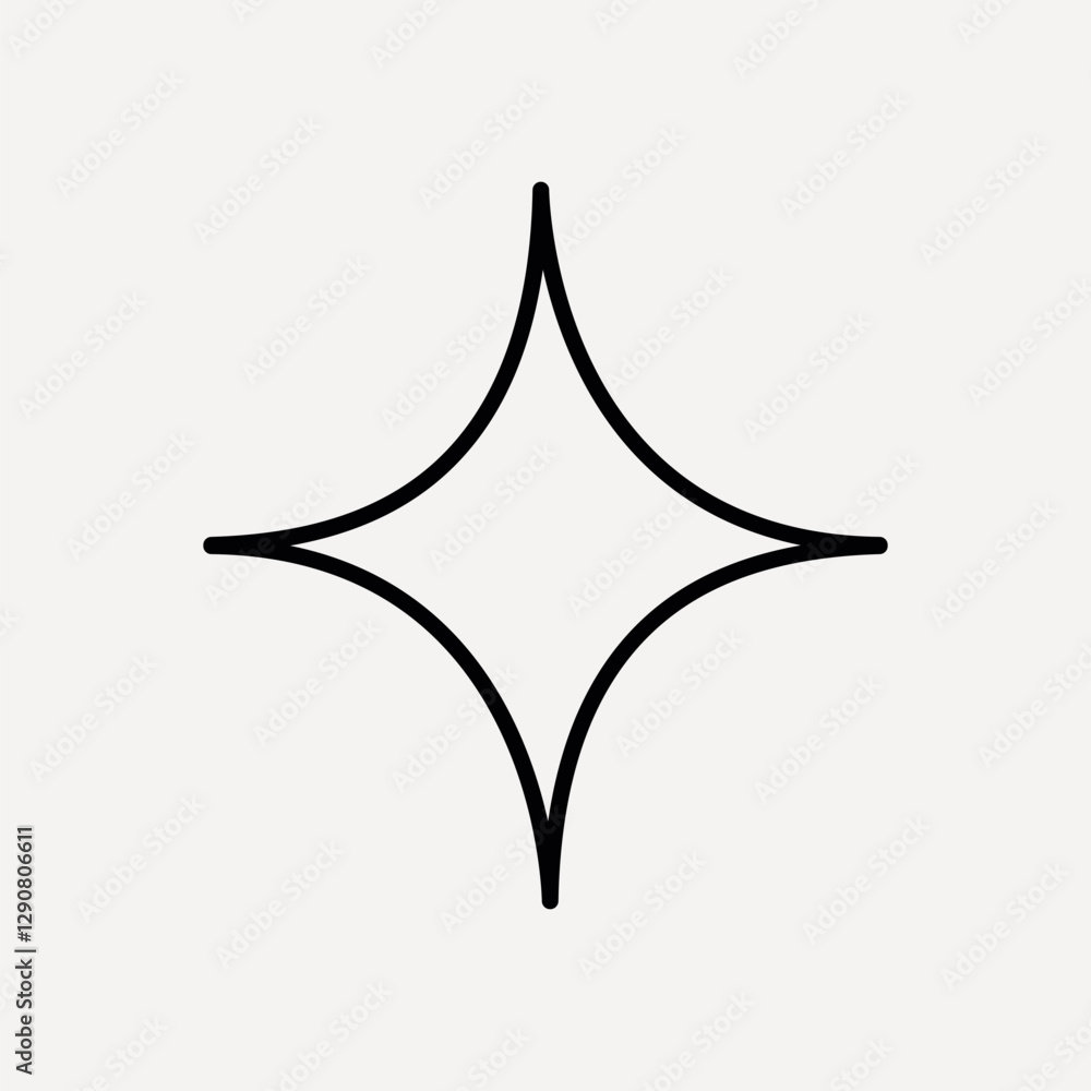 Sparkle shape, line art design vector Sparkle shape, line art design vector