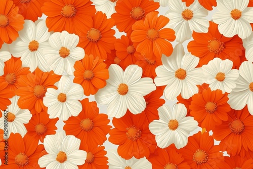 Bright Orange and White Flowers Arranged Beautifully on a Light Surface