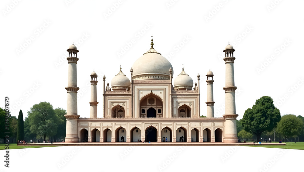 Obraz premium Majestic Architectural Beauty of a Historic Monument – Grand Symmetrical Design with Domes & Minarets.