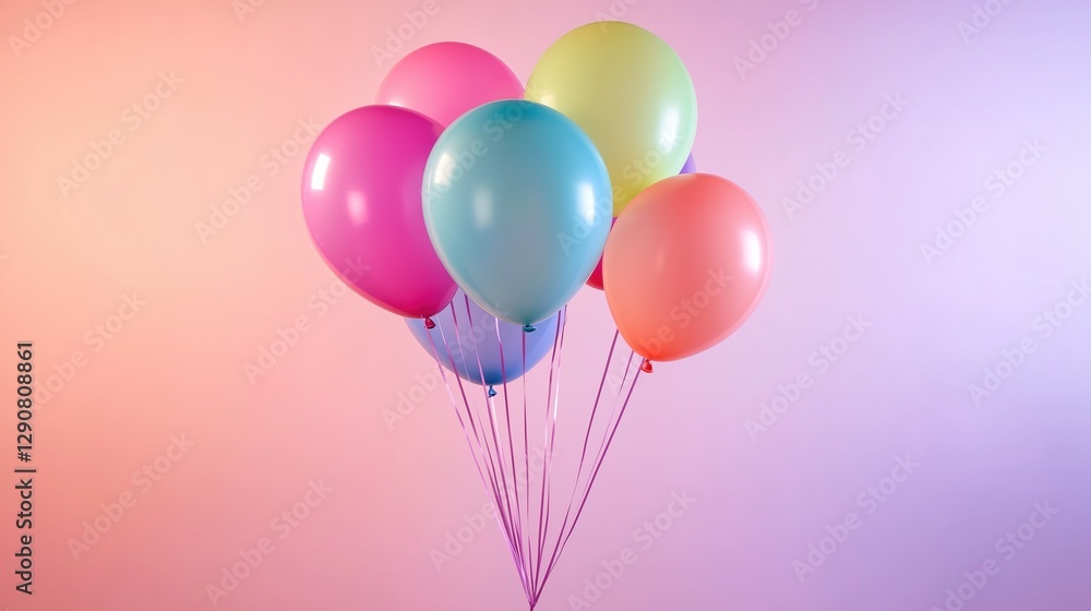 Bright balloons floating in mid-air, radiating joy and vibrant energy Bright balloons floating in mid-air, radiating joy and vibrant energy