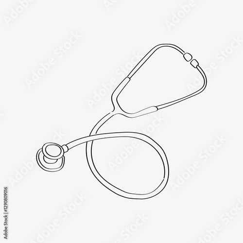 Stethoscope line art vector