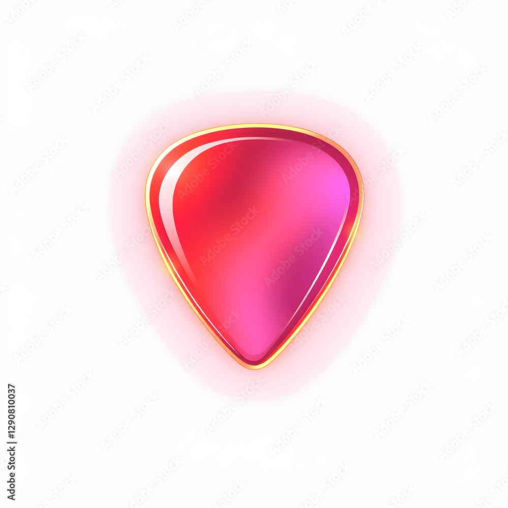Guitar pick holographic 3D icon. neon symbol vector illustration isolated on white background. Generative AI Guitar pick holographic 3D icon. neon symbol vector illustration isolated on white background. Generative AI