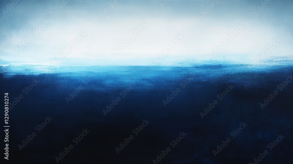 Fototapeta premium Abstract ocean landscape with deep blue and turquoise hues, soft gradient sky, calm water surface, serene background for peaceful themes.