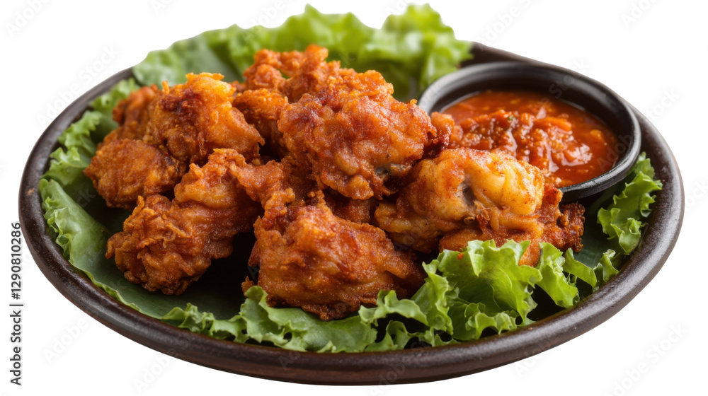 fried chicken wings with vegetables fried chicken wings with vegetables