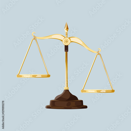 Leaning scale, aesthetic illustration vector