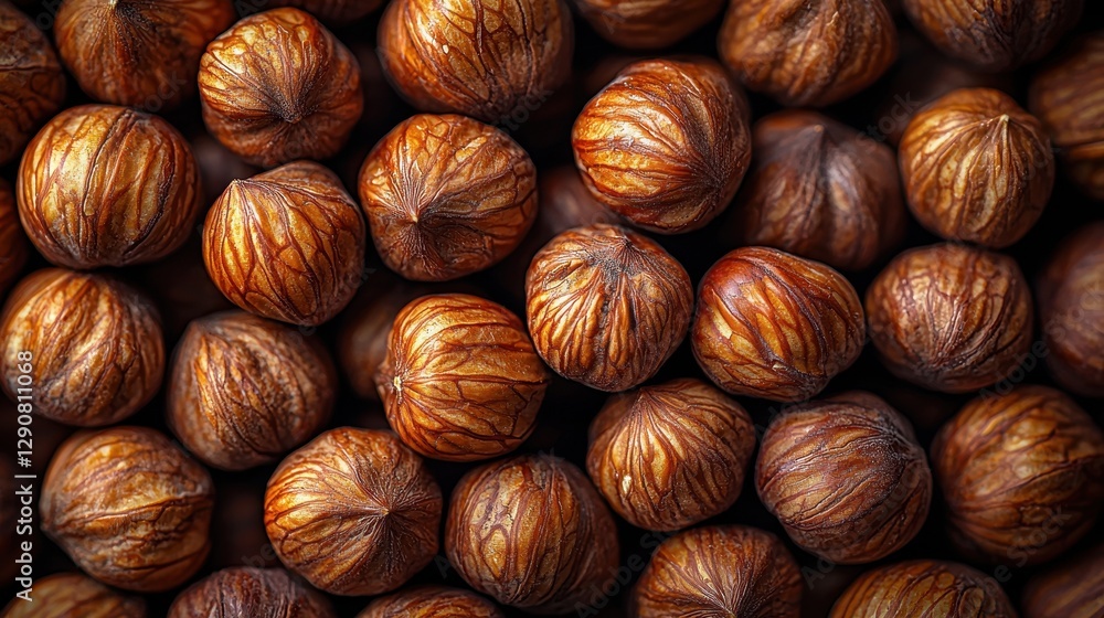 Close-up of Hazelnuts Rich Brown Texture and Detail Close-up of Hazelnuts Rich Brown Texture and Detail