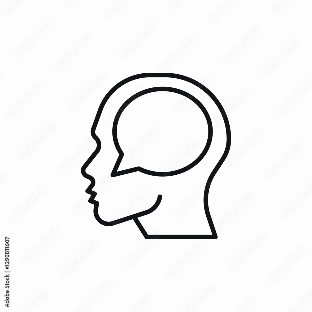 Speaking person thought icon vector sign Speaking person thought icon vector sign