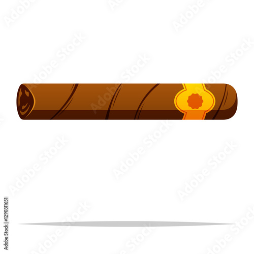 Cartoon cigar vector isolated illustration