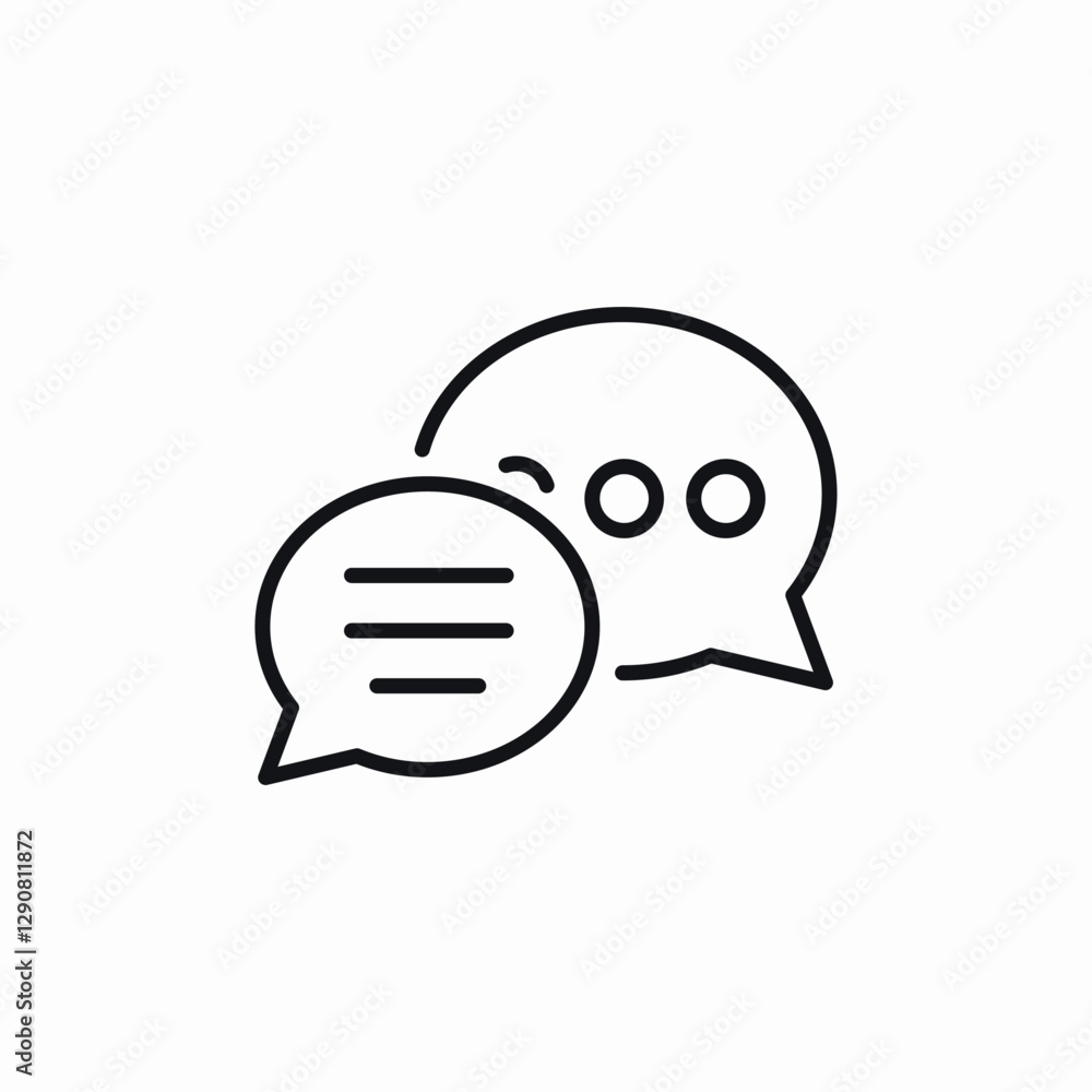 Double message chat icon vector sign Double message chat icon vector sign