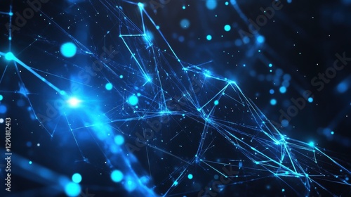 Wallpaper Mural A sleek, futuristic backdrop with AI-inspired neural network graphics and glowing blue lines. Torontodigital.ca