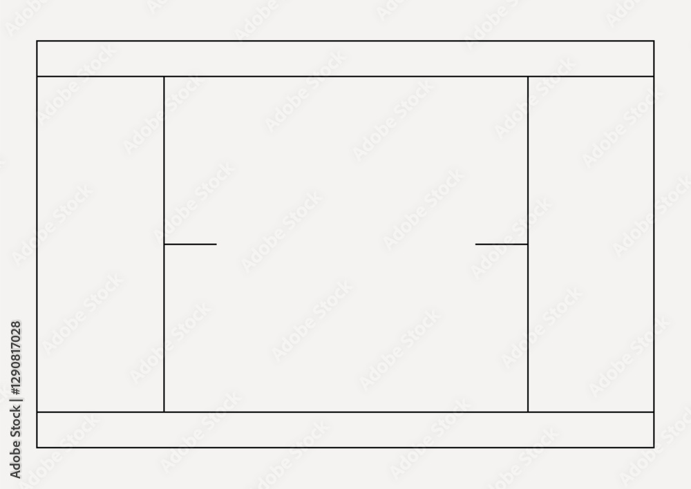 Tennis court outline, design element vector