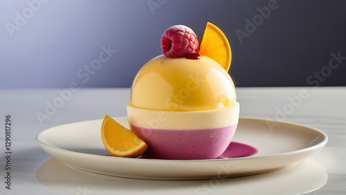 Fruity Sorbet Ice Cream with Raspberry and Citrus Flavors – A Vibrant 4K Dessert Photography Capturing the Freshness of Frozen Fruit Delight