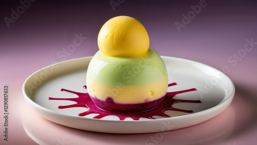 Fruity Sorbet Ice Cream with Raspberry and Citrus Flavors – A Vibrant 4K Dessert Photography Capturing the Freshness of Frozen Fruit Delight