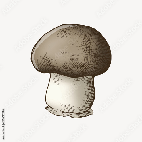 Cremini mushroom illustration vector