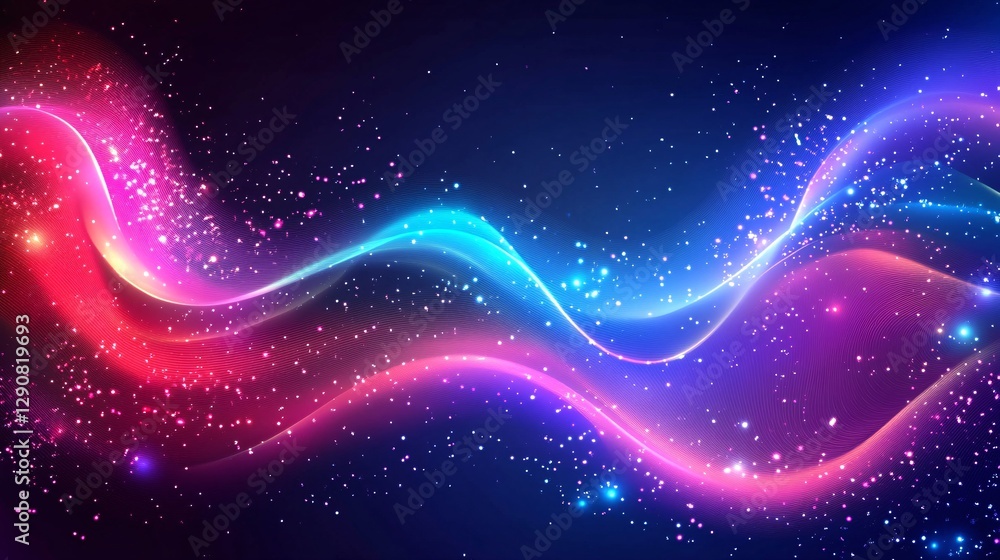 Fototapeta premium A radiant neon infinite wave background with glowing fluid motion patterns