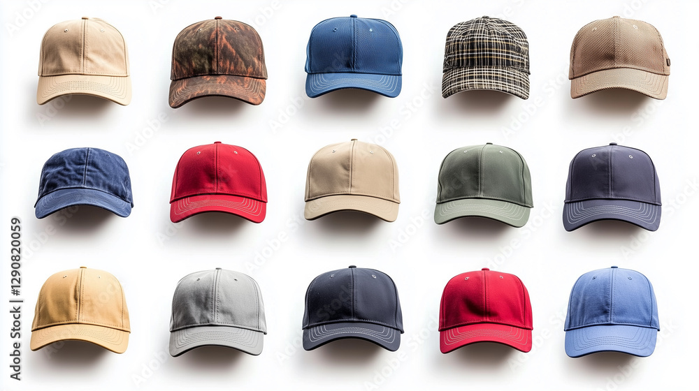 Baseball Caps in Front View Baseball Caps in Front View