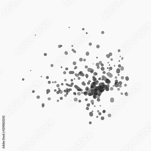 Black shading ink splatter, dirty stain vector