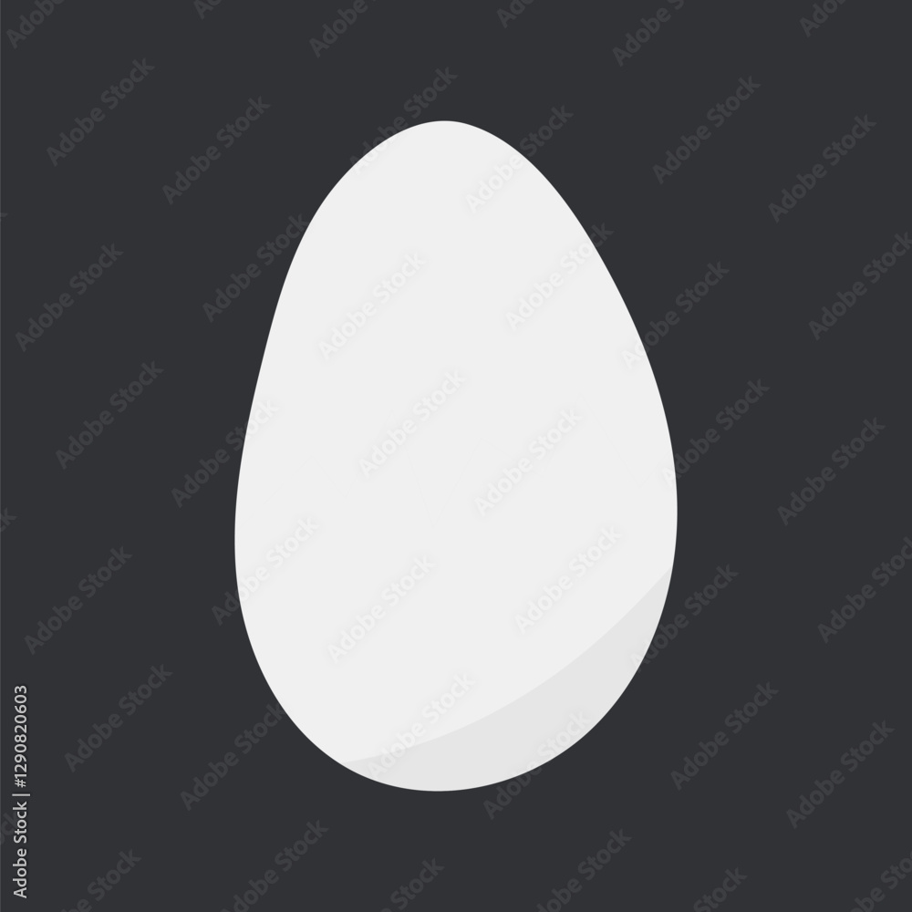 White egg, cartoon food element vector White egg, cartoon food element vector