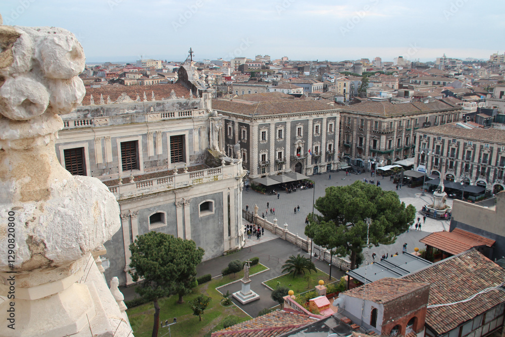 cathedral square in catania in sicily in italy