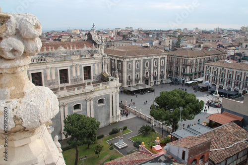 cathedral square in catania in sicily in italy