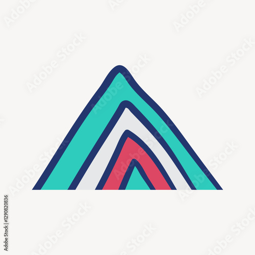 Colorful triangle element, doodle vector photo