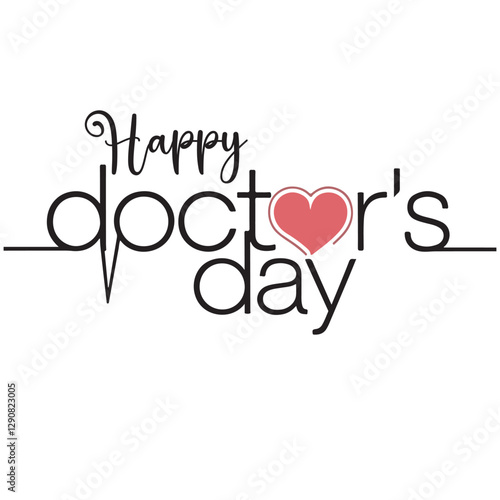 Happy World Doctors Day, doctor international logo design vector, Doctor's day greeting card design. Calligraphic hand drawn black lettering isolated on white background.