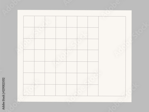 Beige grid notepaper, journal collage vector