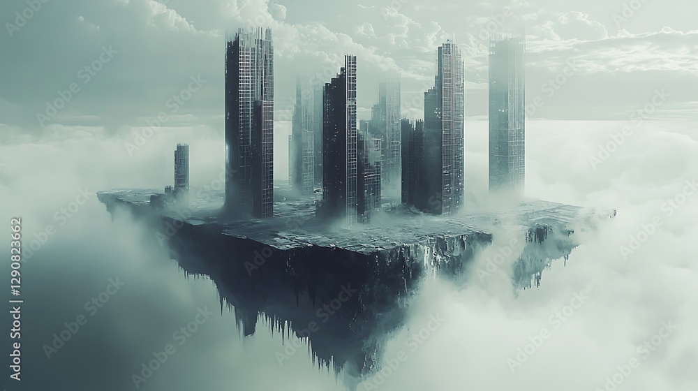 Fototapeta premium Ethereal City in the Clouds.