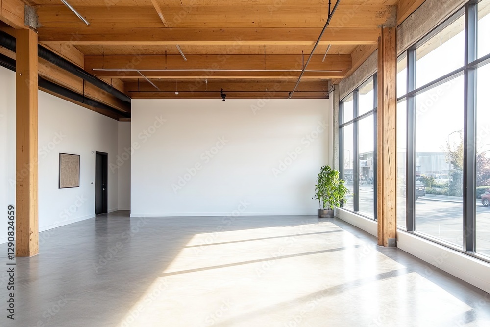 Empty Industrial Loft Space Sunlight Empty Industrial Loft Space Sunlight