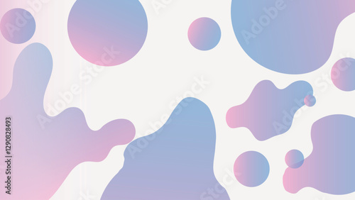 Pastel 3D liquid desktop wallpaper, abstract gradient background vector