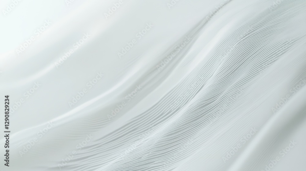 Obraz premium Soft white fabric texture background, flowing drapes, smooth silk, delicate waves, minimalist design, elegant textile, clean aesthetic for photography or design projects.