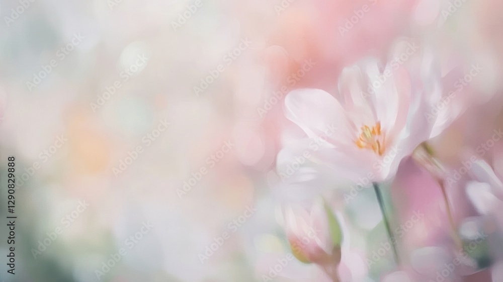 Soft pink and white flowers in a dreamy blurred background. Floral abstract design with bokeh effect for spring, wedding, and beauty themes. Soft pink and white flowers in a dreamy blurred background. Floral abstract design with bokeh effect for spring, wedding, and beauty themes.