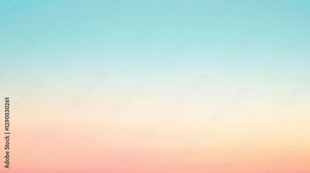 Obraz premium Soft pastel gradient background, blue to peach hues, serene sky design, ideal for wallpapers, invitations, social media, and calming visuals.