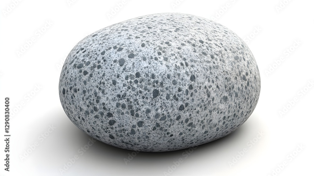 Isolated Smooth Gray Stone with Textured Surface on a White Background for Minimalist Design Isolated Smooth Gray Stone with Textured Surface on a White Background for Minimalist Design