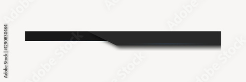Black divider shape, business graphic vector