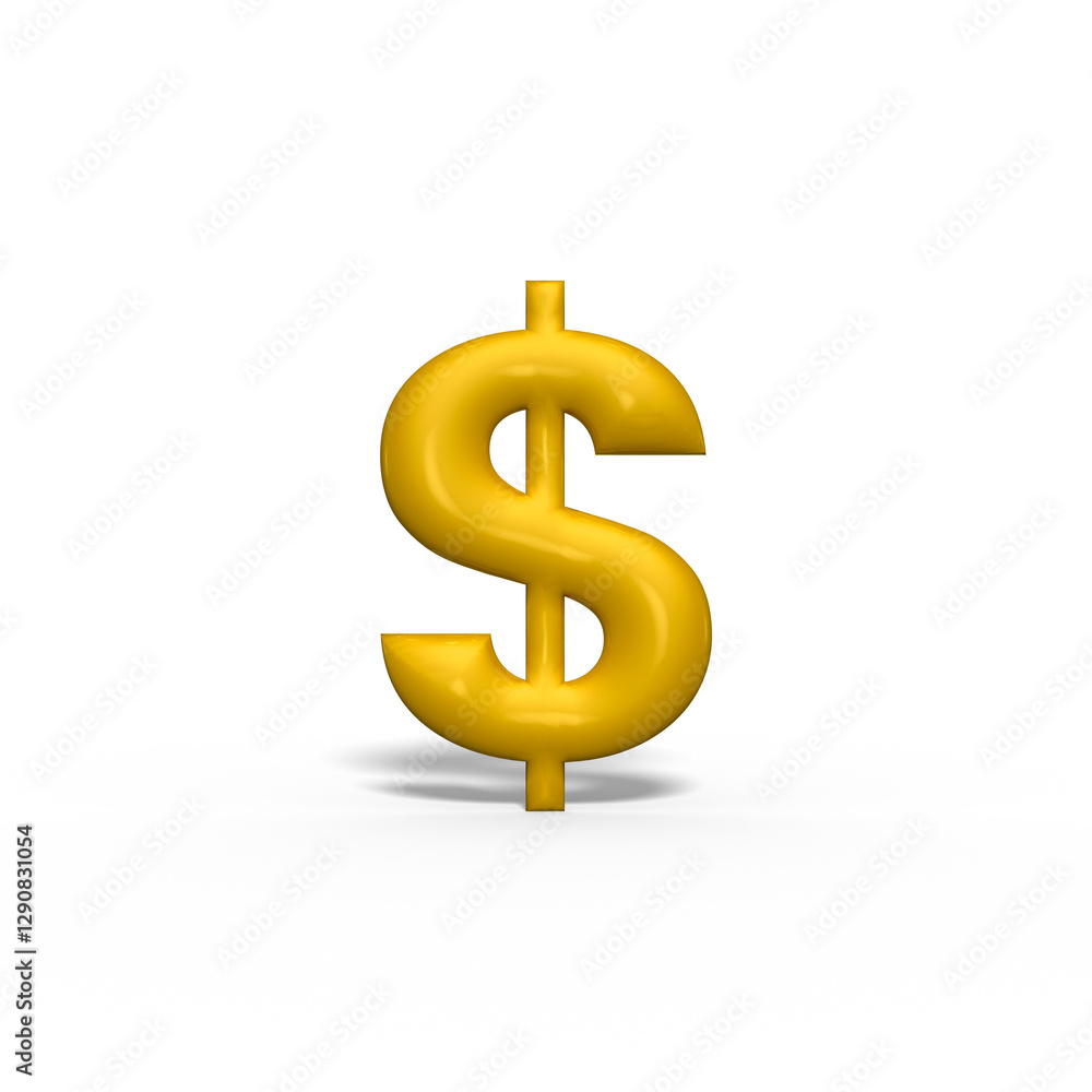 3D Gold Dollar Sign 3D Gold Dollar Sign