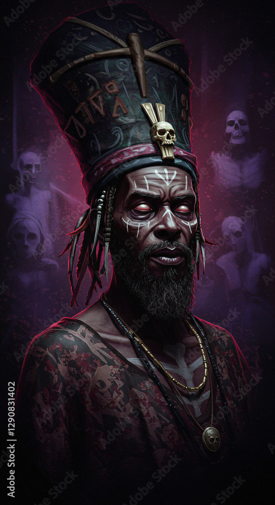 Photorealistic painting of, dark voodoo aesthetic, dramatic lighting, esoteric, mysterious, creepy, horror, Dream core, surreal Photorealistic painting of, dark voodoo aesthetic, dramatic lighting, esoteric, mysterious, creepy, horror, Dream core, surreal