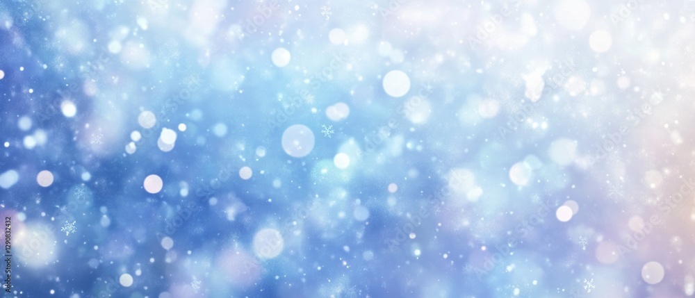 Soft blue background with bokeh lights, dreamy blurred effect, abstract light pattern for Valentineâ€™s Day, winter, or celebration themes.