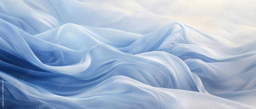 Soft blue fabric texture, waves of silk, seamless abstract background, light ocean hues, flowing creases, elegant fabric design, smooth textile close-up. Soft blue fabric texture, waves of silk, seamless abstract background, light ocean hues, flowing creases, elegant fabric design, smooth textile close-up.