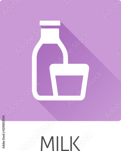 A milk dairy lactose bottle and glass food allergy icon concept. Possibly an icon for the allergen or allergy.