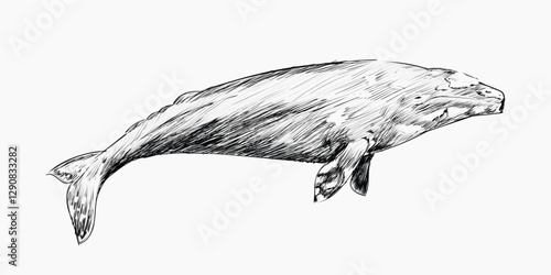 Gray whale animal illustration vector