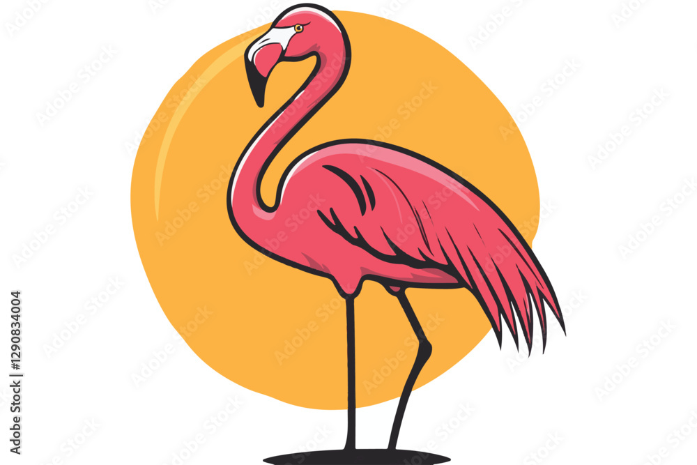 Fototapeta premium flamingo vector design, awesome flamingo ,high resolution printable flamingo artwork and Flamingo silhouette vector illustration Flamingo silhouette vector Silhouette Art & Illustration