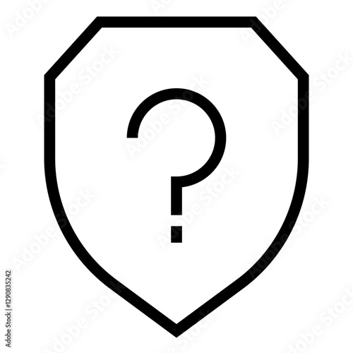 Question Mark Shield Icon - Protection, Security, Help, FAQ Concept