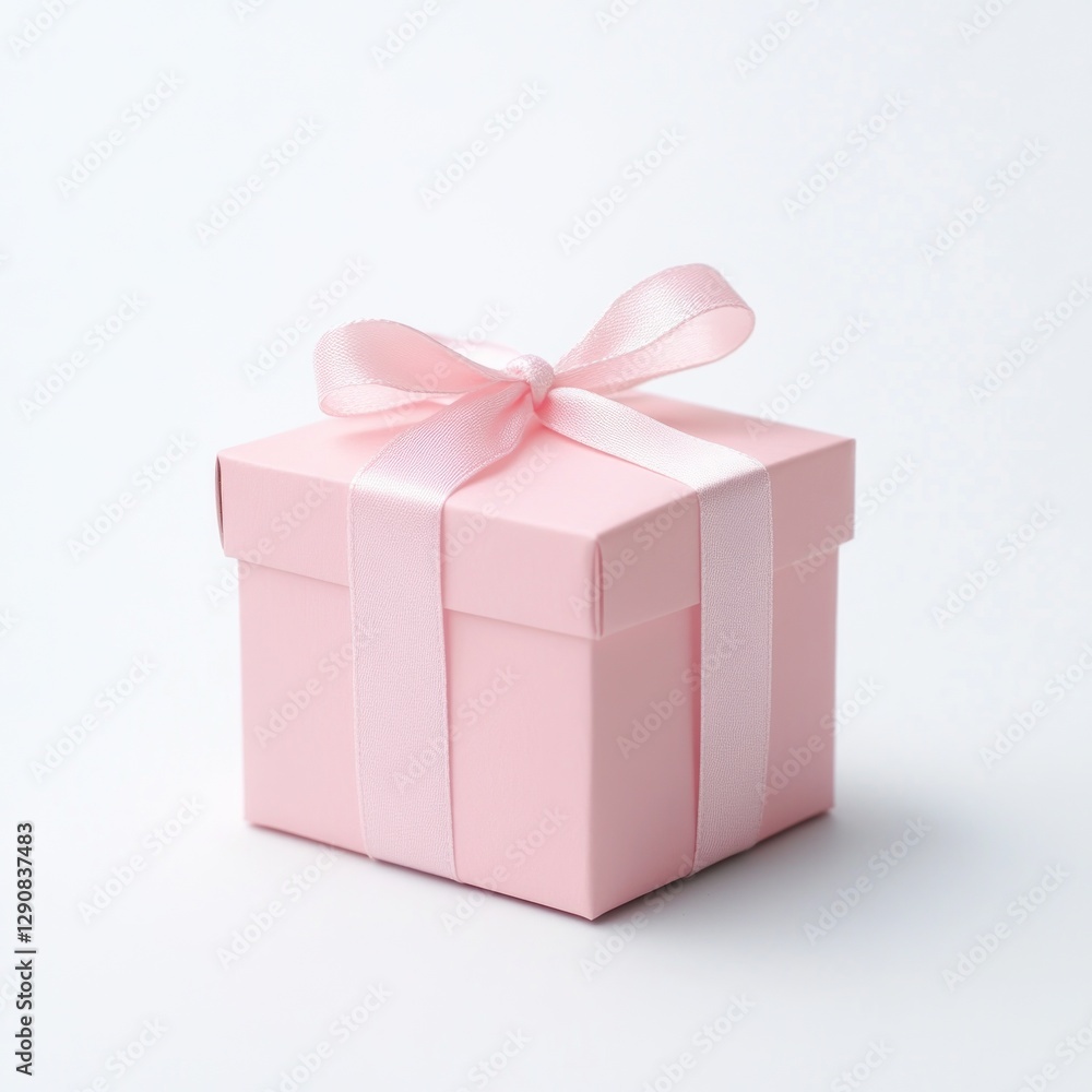 Obraz premium Pink gift box on white background (2)
